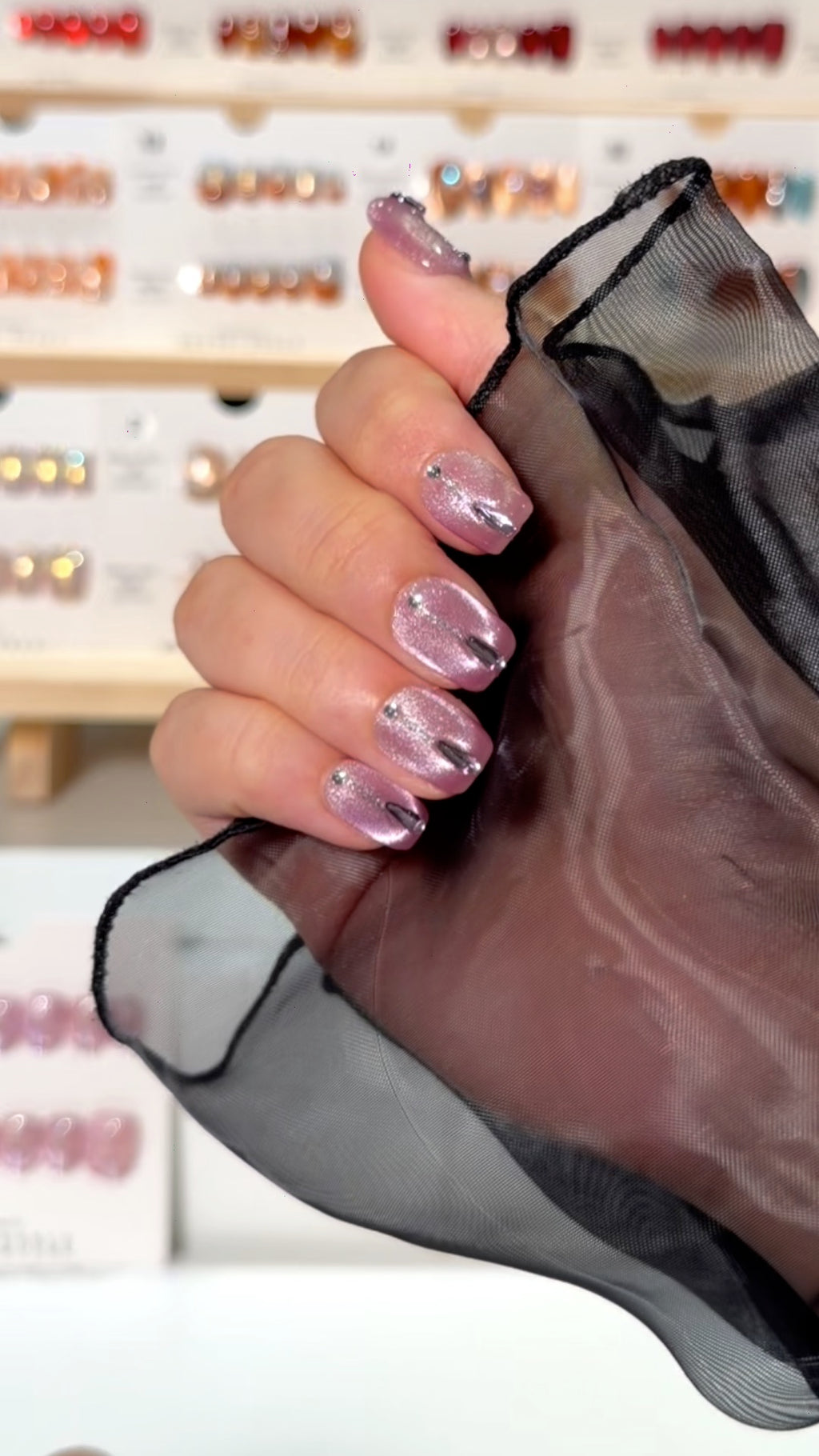No. 5 – Rosé Glimmer Drop (Short Square)