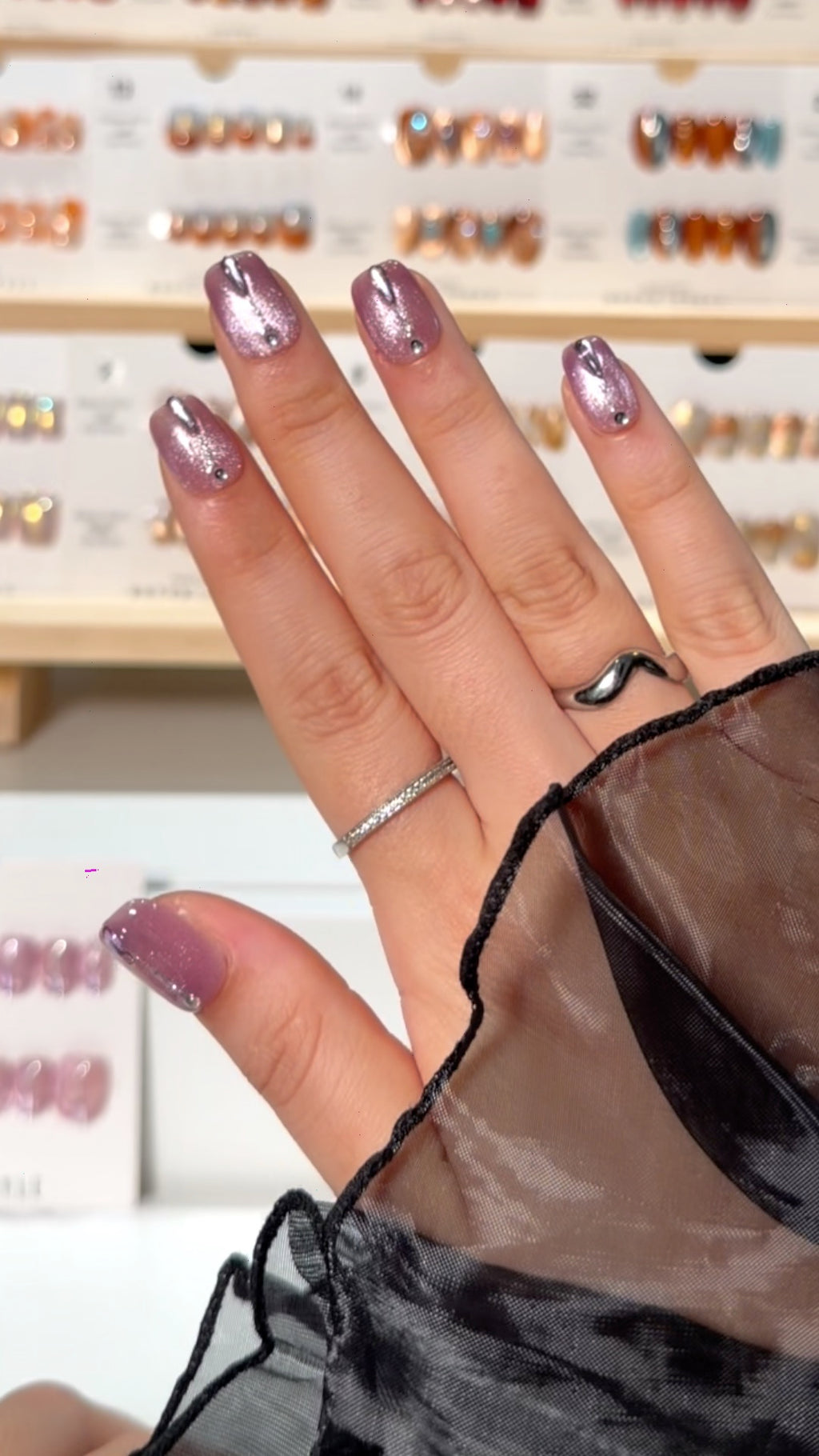 No. 5 – Rosé Glimmer Drop (Short Square)