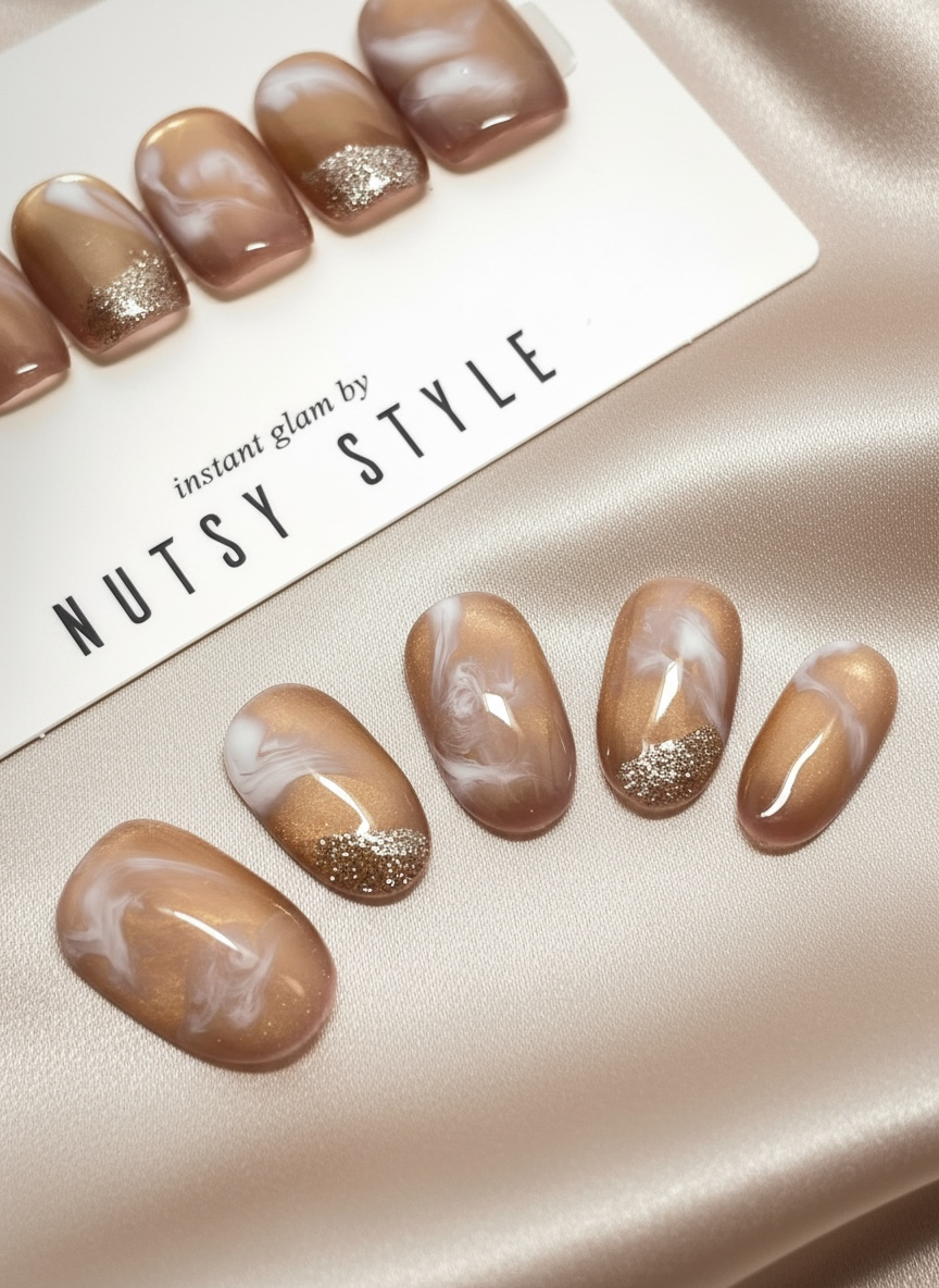 No. 3 – Italian Beige Marble (Short Oval)