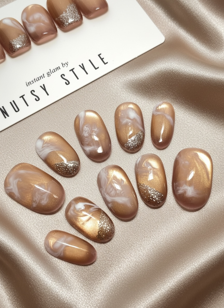No. 3 – Italian Beige Marble (Short Oval)