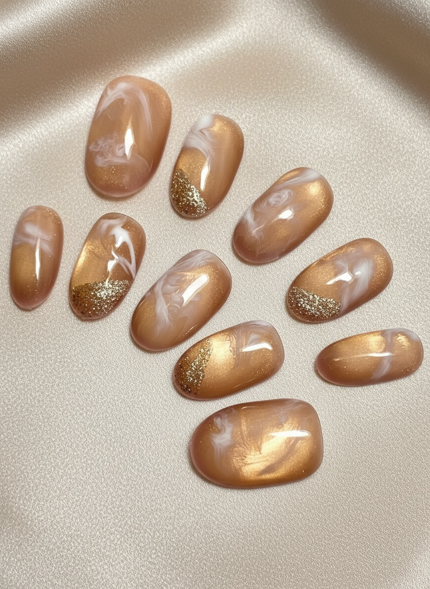 No. 3 – Italian Beige Marble (Short Oval)