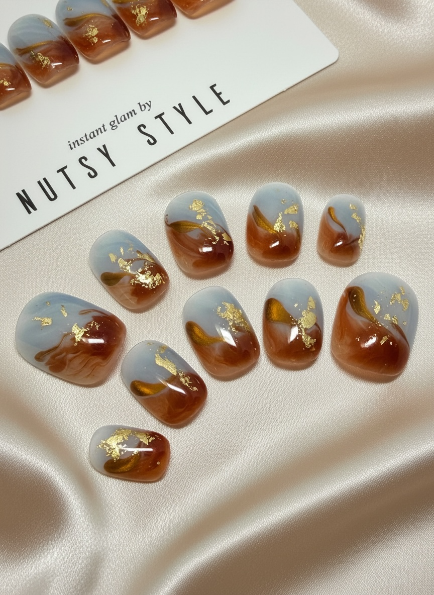 No. 13 – Cocoa Sky (Extra Short Squoval)