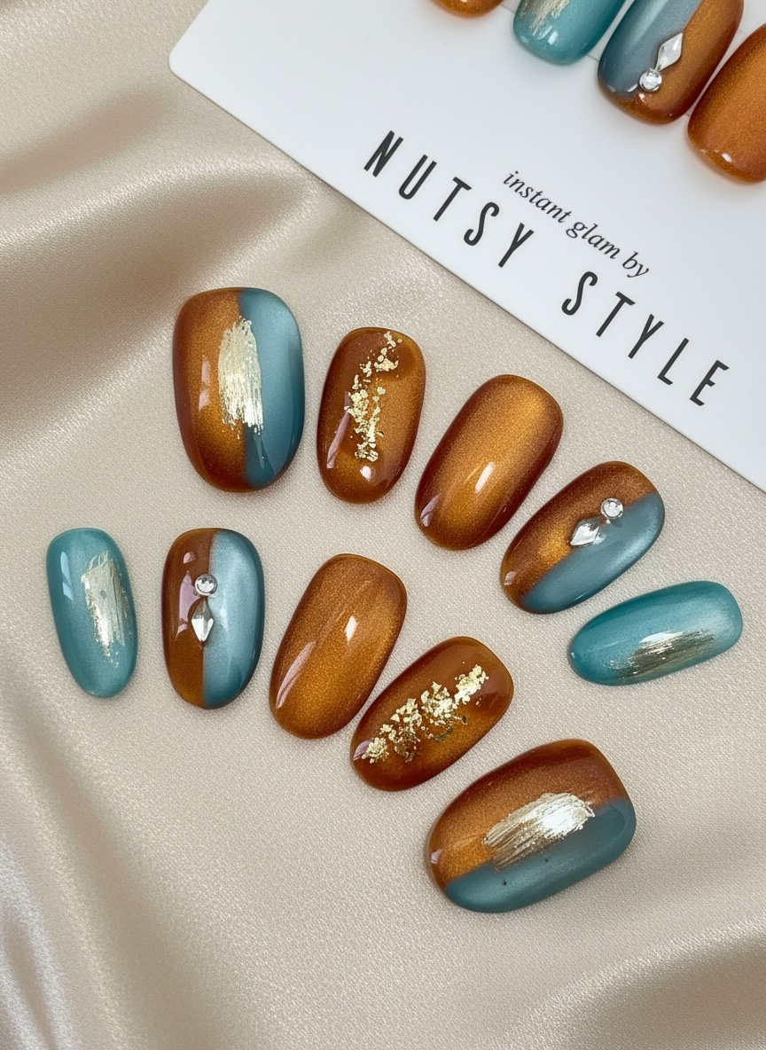 No. 32 – Sunkissed Teal (Short Oval)