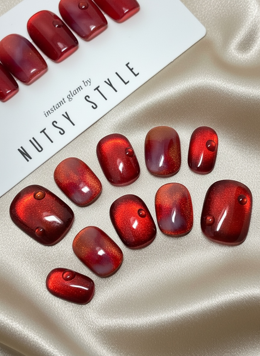 No. 33 – Ruby Melt (Extra Short Squoval)