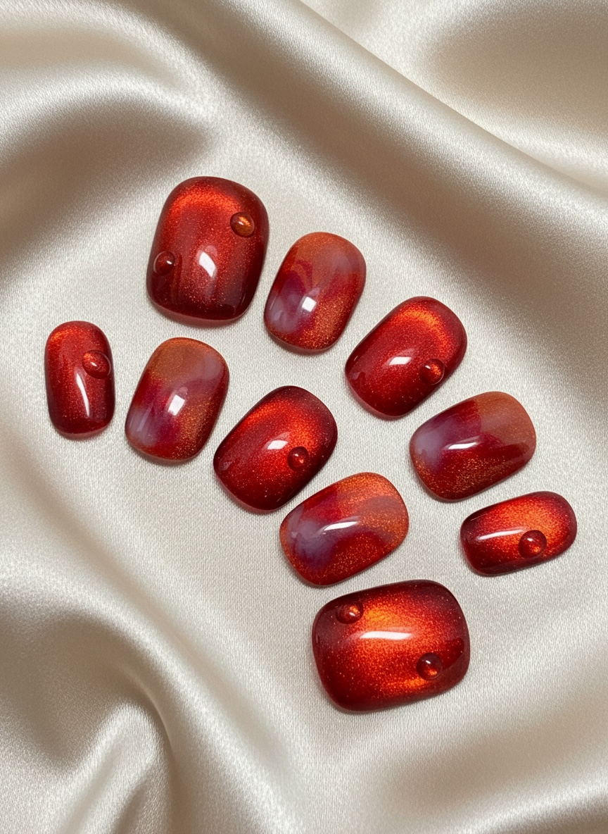 No. 33 – Ruby Melt (Extra Short Squoval)