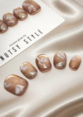 No. 1 – Italian Beige Marble (Extra Short Squoval)