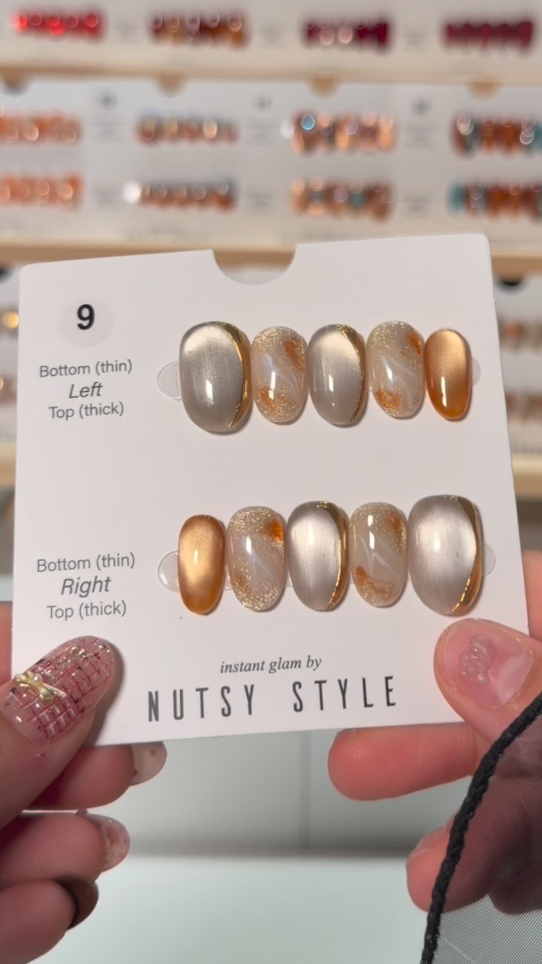 No. 9 – Golden Veil Marble (Short Oval)