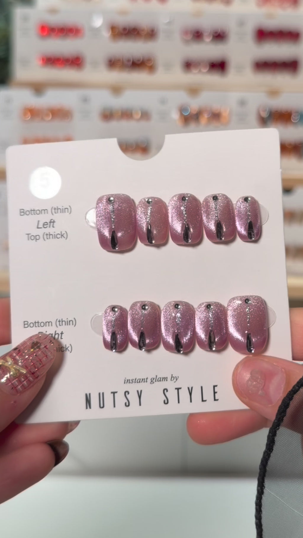 No. 5 – Rosé Glimmer Drop (Short Square)