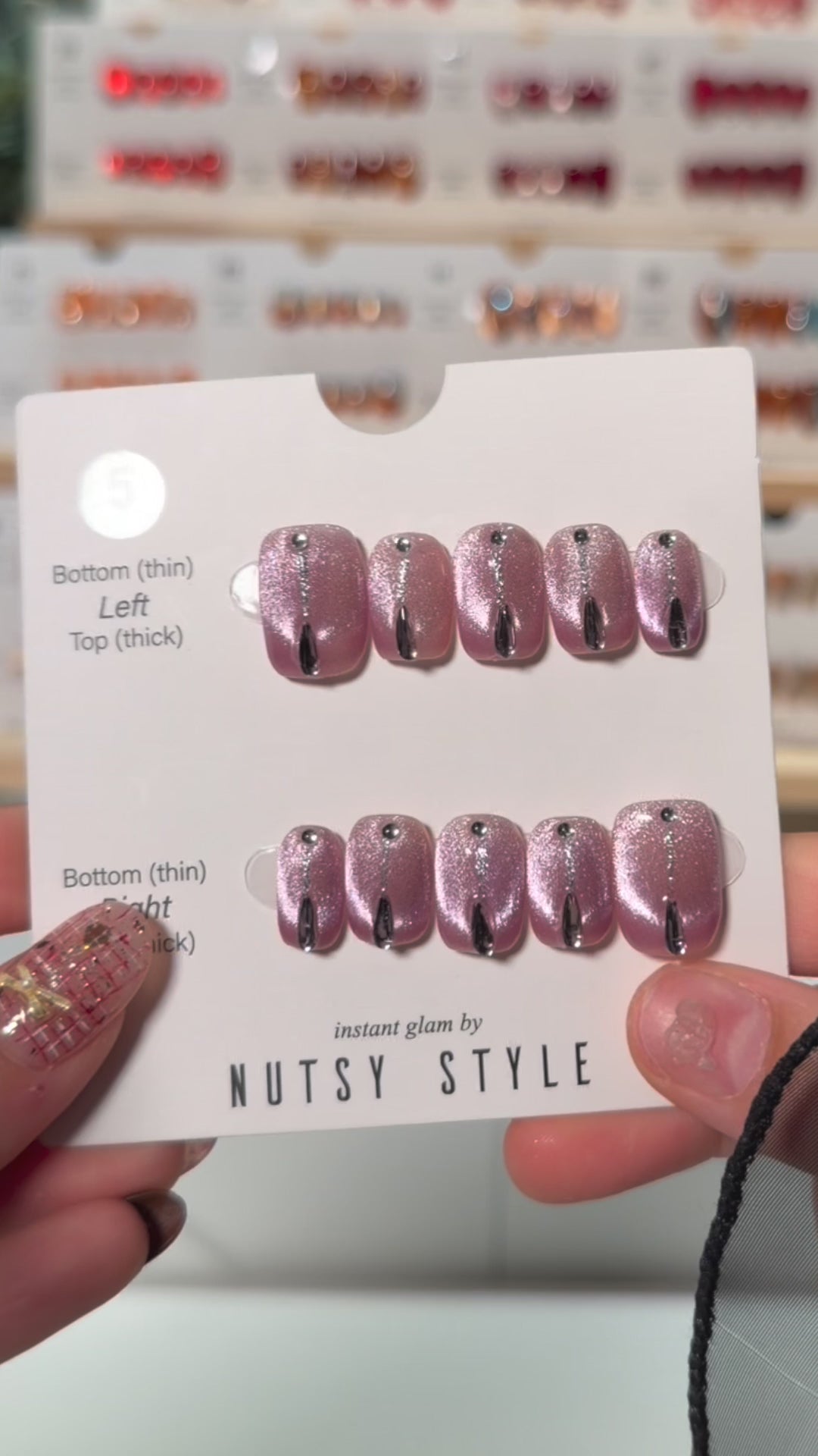 No. 5 – Rosé Glimmer Drop (Short Square)
